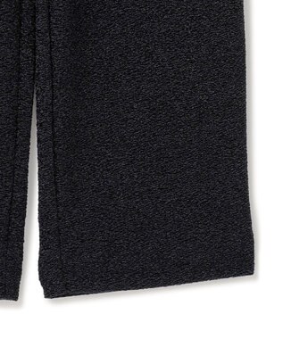 ICB L 【洗える】 シャイニーラメジャガード セミワイドパンツ ブラック系