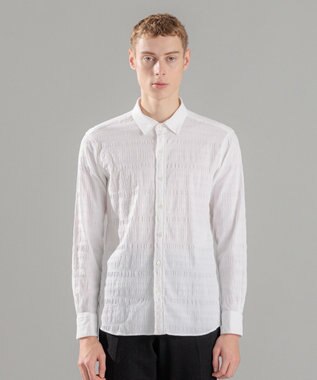 JOSEPH HOMME レボソジャガードストレッチ　レギュラーカラーシャツ ホワイト系