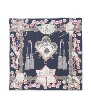 MOONBAT SWASH LONDON(スウォッシュロンドン） コットンハンカチーフ THINK OF ME 52×52 日本製 ネイビーブルー