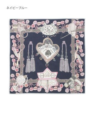 MOONBAT SWASH LONDON(スウォッシュロンドン） コットンハンカチーフ THINK OF ME 52×52 日本製 ネイビーブルー