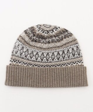 JOSEPH ABBOUD MOUNTAIN ラム×モールジャカード ニットキャップ アイボリー系7