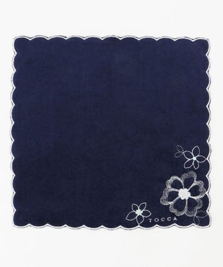 TOCCA 【TOWEL COLLECTION】SCALLOP FLOWER TOWELCHIEF タオルハンカチ ネイビー系