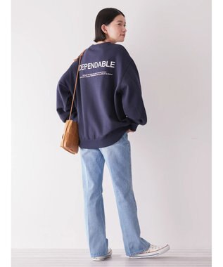 AMERICAN HOLIC デザインスリーブロゴスウェット Navy