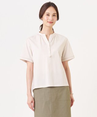 J.PRESS LADIES プレーティングジャージー バンドカラー カットソー