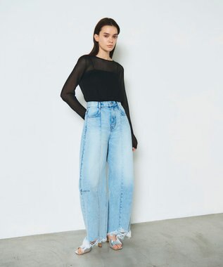 GRACE CONTINENTAL シアークルーニットトップ ブラック