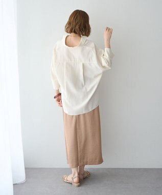 YECCA VECCA バルーン袖スキッパーシャツ Ivory