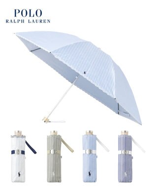 軽量】POLO RALPH LAUREN 晴雨兼用日傘 折りたたみ傘 ストライプスカラ 