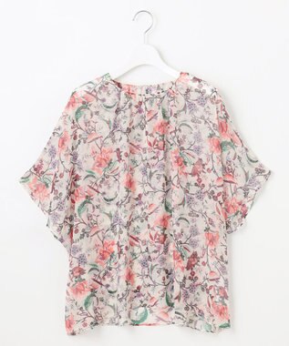 自由区 L 【カタログ掲載・洗える】マラケシュフラワープリント ブラウス マルチ