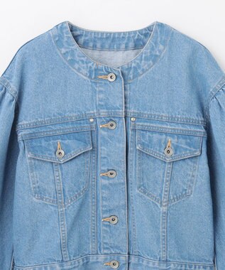 GRACE CONTINENTAL ノーカラーデニムジャケット インディゴ