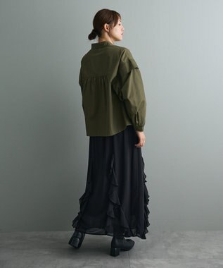 CRAFT STANDARD BOUTIQUE パネルデザインワイドシャツ Khaki