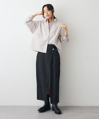 CRAFT STANDARD BOUTIQUE パネルデザインワイドシャツ Light Gray