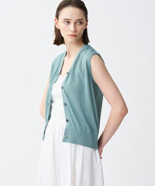 uncrave シアーニット ノースリーブベスト アッシュブルー