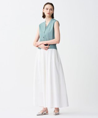 uncrave シアーニット ノースリーブベスト アッシュブルー