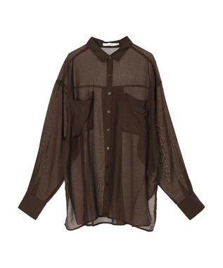 AMERICAN HOLIC シアーＣＯＯＬポケット付きルーズシャツ Brown