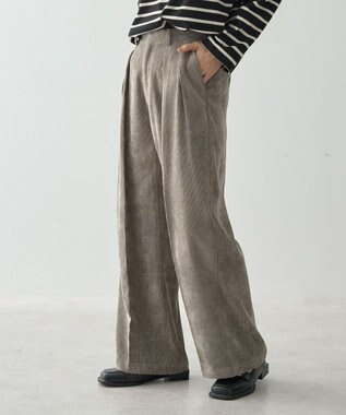 AMERICAN HOLIC コーデュロイタックワイドパンツ Mocha