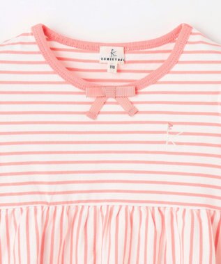 組曲 KIDS 【UVケア】【110-140㎝】マリンボーダー チュニック コーラル