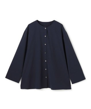 UNFILO L 【WEB限定カラー】バックリボン イージーケアシャツ [WEB限定]ネイビー