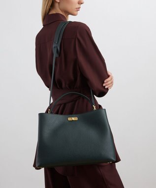 LIBERTY. アイフィス レザー トップハンドルバッグ ダークグリーン