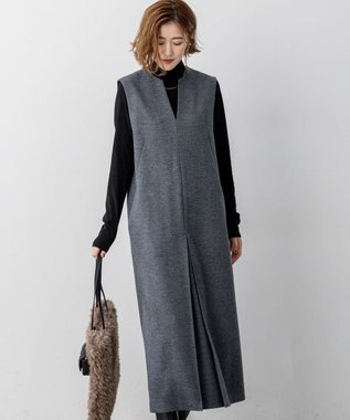 23区 L ウールミルドジャージー ボックスタック ジャンパースカート