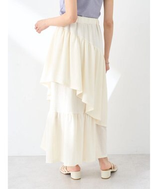 earth music&ecology カットティアードスカート Ivory