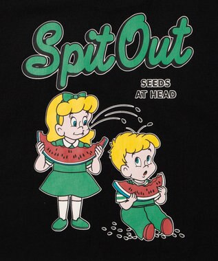 WEGO イラストモチーフグラフィックショートT ブラック