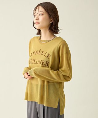 ANY L 【2SET】シアーロゴニット×タンクトップセット イエロー