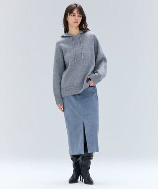 BEIGE， 【洗える】SEDONA / ウールカシミヤフーディーニット Gray