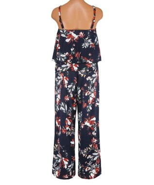 San-ai Resort（三愛水着楽園） 【SALE】ロングパンツセット水着　9M・11L　【Coral veil（コーラルヴェール）】 ネイビー