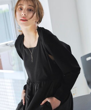 Tiaclasse 【洗える】クロップドニットボレロ