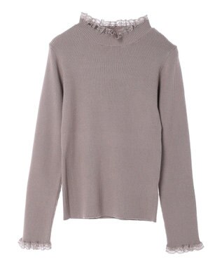 earth music&ecology レースドッキングリブニット