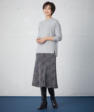 J.PRESS LADIES 【洗える】SECOND PRINCE モックネック ニット ライトグレー系