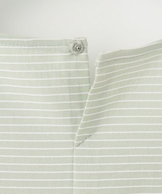 J.PRESS LADIES L ピンストライプジャージー ボリュームスリーブ カットソー ライトグリーン系1