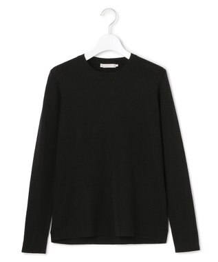 ICB 【洗える】 エクストラファインメリノ クルーネックプルオーバー ブラック系
