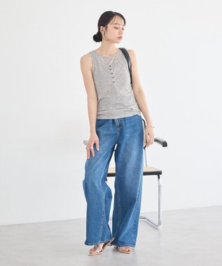 earth music&ecology 【SET】シアーフライスレイヤードタンクトップ Gray Mixture