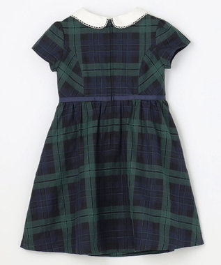組曲 KIDS 【110-140㎝】クラシックチェック ワンピース グリーン系3