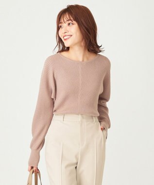 ANY SIS L 【洗える】アレンジRIB ニット ライトモカ