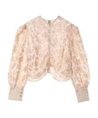 Green Parks AnriettMusee 花柄オパールシャーリングブラウス Beige