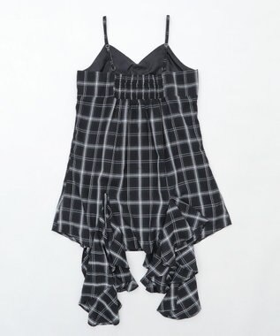 WEGO チェックイレヘムキャミワンピース ブラックチェック1