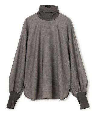 BEIGE， MOYE / ニットドッキング ロングスリーブブラウス Charcoal