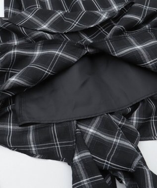 WEGO チェックイレヘムキャミワンピース ブラックチェック1