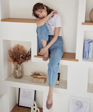 Tiaclasse 【洗える/撥水】スカラップニットフラットパンプス ピンク