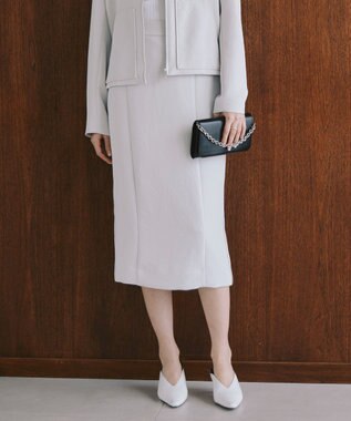  【洗える】 ダブルクロスクレープ スカート