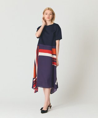 GRACE CONTINENTAL プリントコンビカットワンピース ブラック