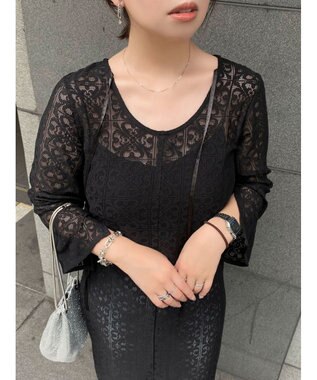 Green Parks AnriettMusee レースロングワンピース Black