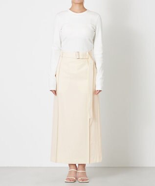 NAVE 【Nave・セットアップ可】ウールポリエステルツイルスカート アイボリー系