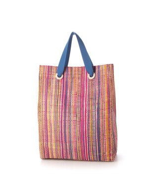 UNBILLION kakatoo ラフィアストライプカラーハンドルトート ピンク