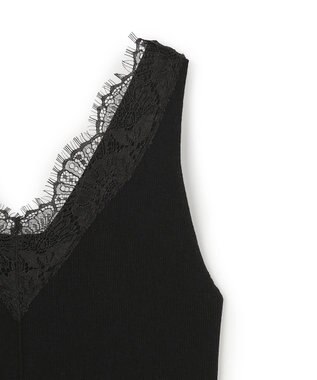 BEIGE， 【VERY NaVY掲載】RUBY / レーストリム リブタンクトップ Black