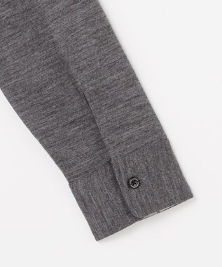 JOSEPH ABBOUD 【ふっくらあたたかウール100％】ウールダディポロシャツ ライトグレー系