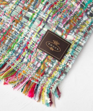 TOCCA 【フランス製】TWEED STOLE ストール スカイブルー系