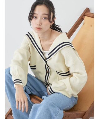 earth music&ecology セーラーニットカーディガン